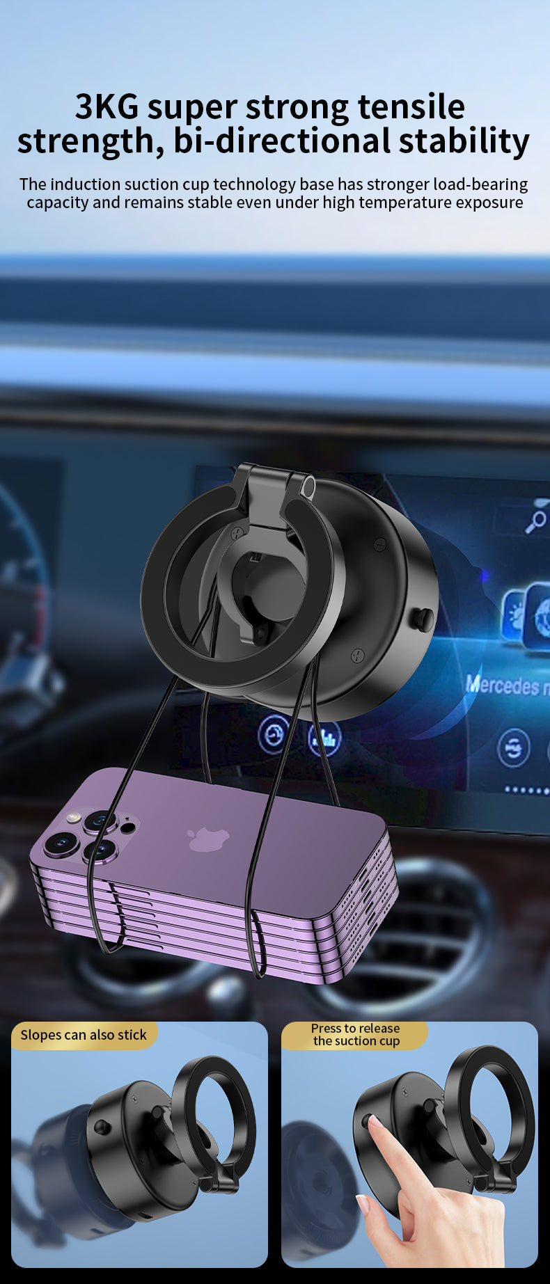 Electric Vacuum Magnetic Suction Phone Mount