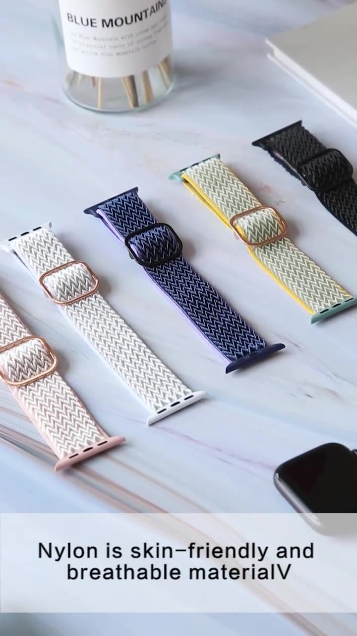 Fitbit versa3/4 Nylon Braided Single Loop Strap Watch Band