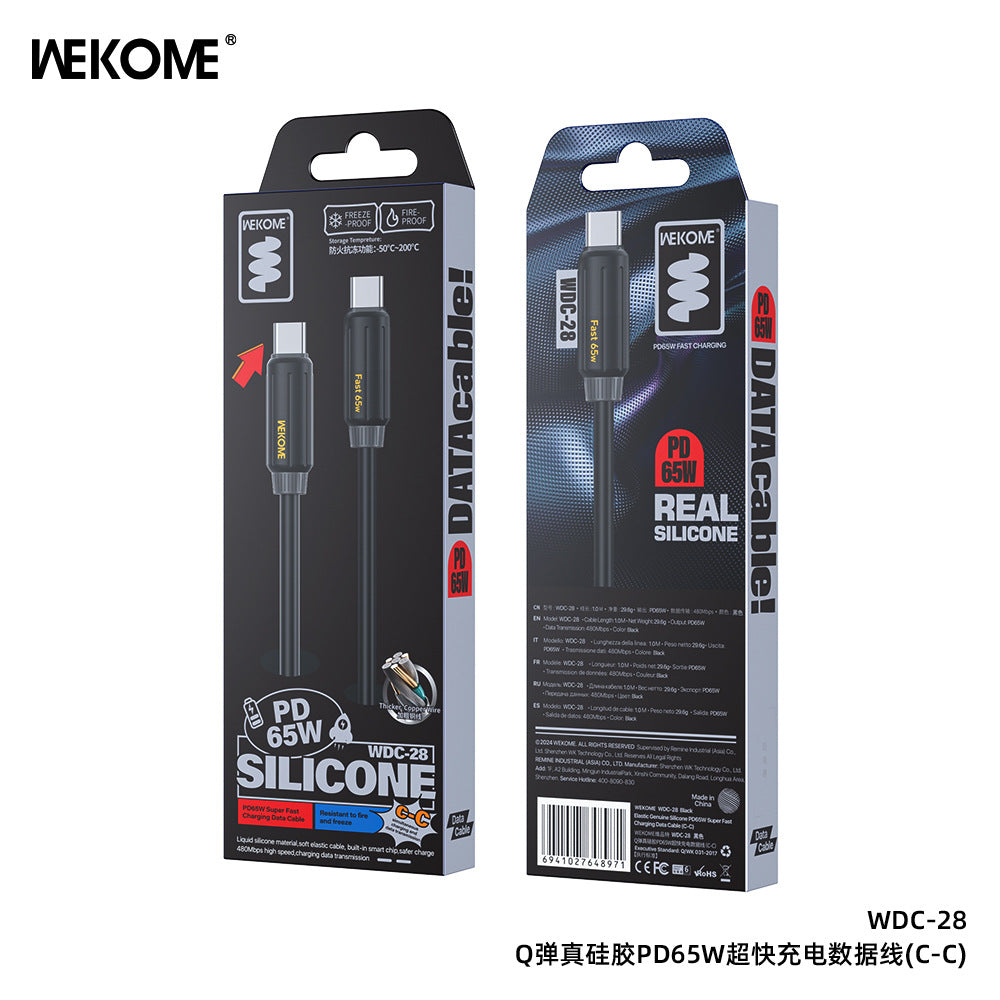 WEKOME Cable Elastic Genuine Silicone Super Fast Charging Data Cable