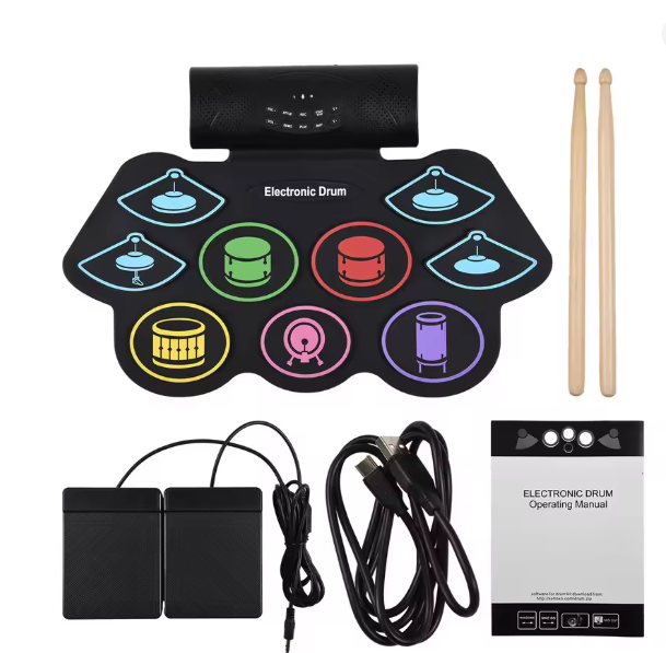 Cross-border Hand-roll Drum Kit, Portable Jazz Drum, Support Bluetooth APP