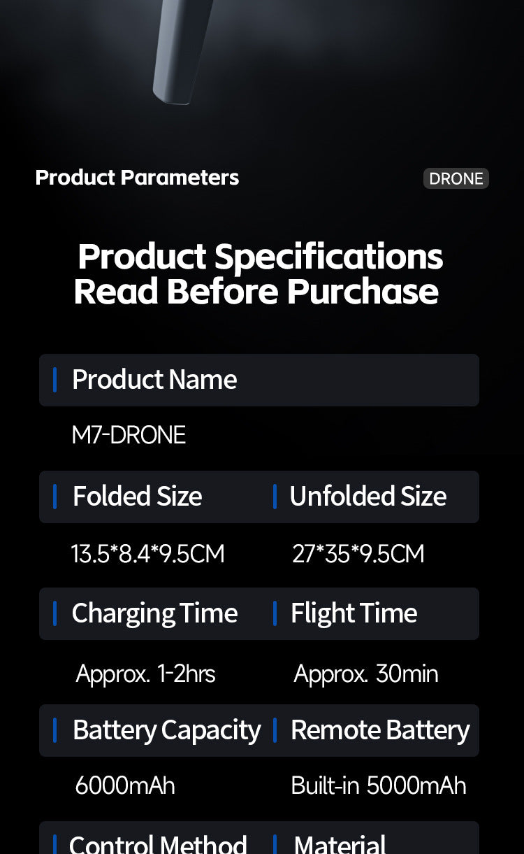 4DRC M7 Drone Brushless Motor 8K 6K 4K HD Profesional WIFI FPV Quadcopter 4.5 Inch Screen Control Obstacle Avoidance RC Drone