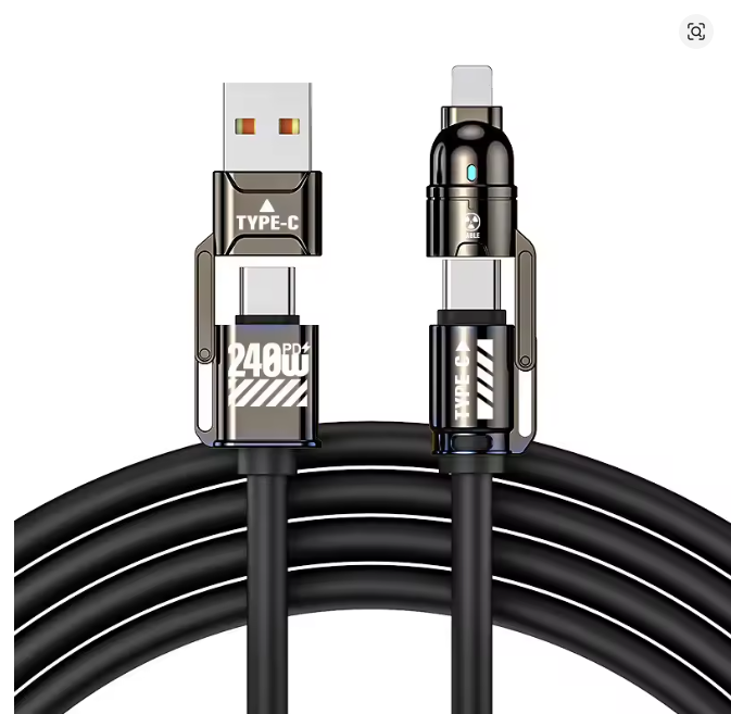 WEKOME 4-in-1 Super Fast Charging Mobile Data Cable 240W
