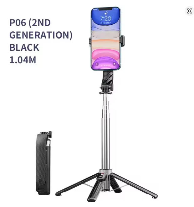 Extendable Selfie Stick with Wireless Remote and Tripod Stand Detachable Remote for Video Recording, Live Stream