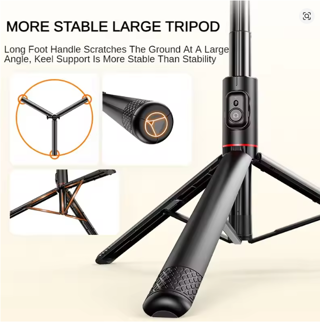 C10 1830mm Wireless Selfie Stick Tripod with Remote Portable Aluminum Alloy Tripod Phone Holder for Phone Smartphone