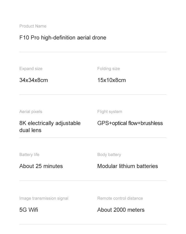 F10 Foldable GPS Drone Aerial Photography Dual Intelligent Positioning Return Home Quadcopter Professional Remote Control Aircraf