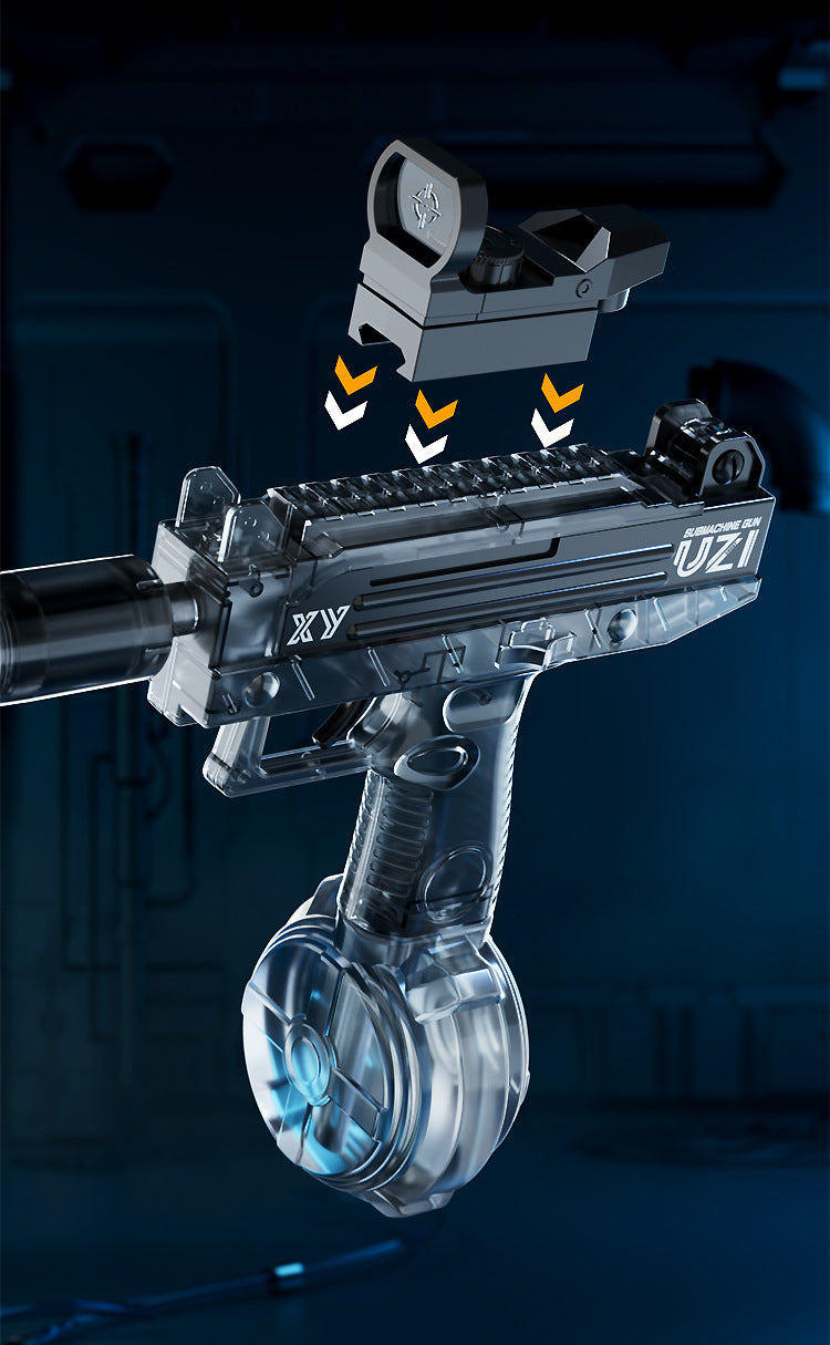 UZI Electric Water Gun with Light Up Toys for Kids Summer Outdoor Shooting Game Toy Powerful Children Automatic Water Squirt Gun