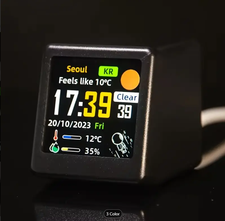 Mini WiFi smart weather station clock