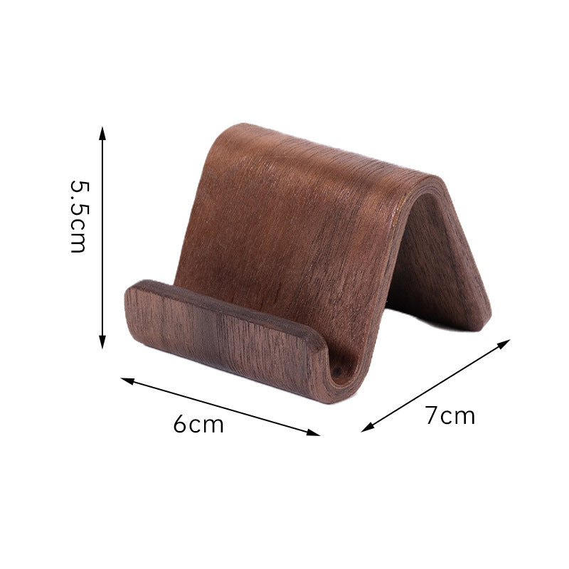 Multifunctional Solid Wood Phone Holder Front Desk Business Card Display Rack Creative Home Office Desktop Decoration