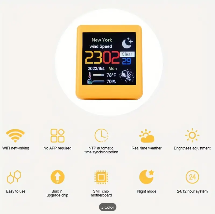 Mini WiFi smart weather station clock