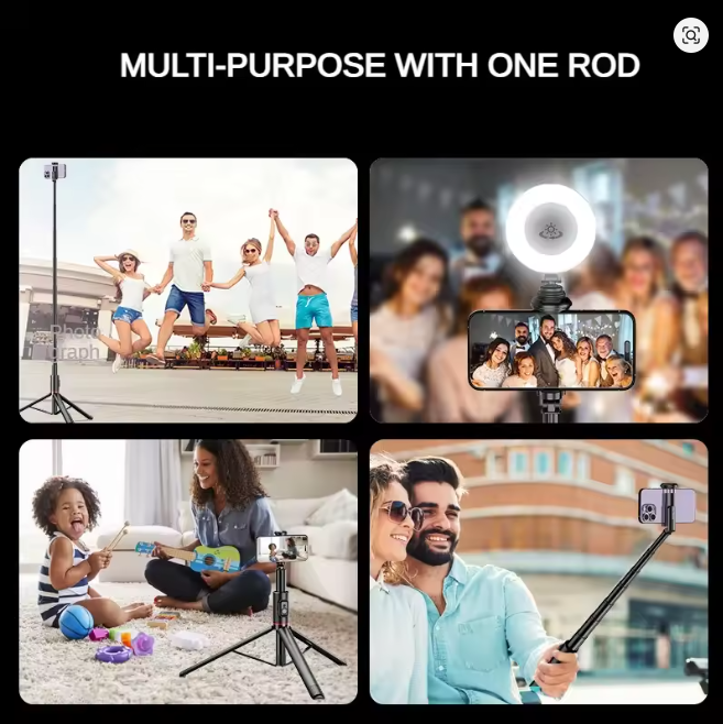 C10 1830mm Wireless Selfie Stick Tripod with Remote Portable Aluminum Alloy Tripod Phone Holder for Phone Smartphone