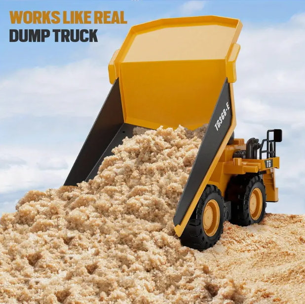 2.4G Remote Control Dump Truck RC Model Car Toy Professional Alloy Plastic Simulation Construction Vehicle