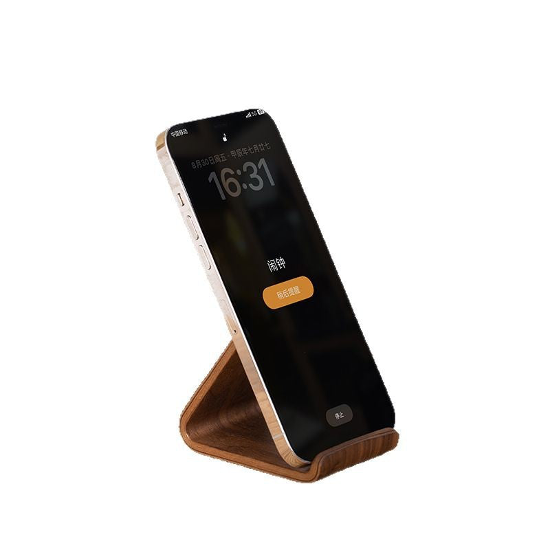 Multifunctional Solid Wood Phone Holder Front Desk Business Card Display Rack Creative Home Office Desktop Decoration