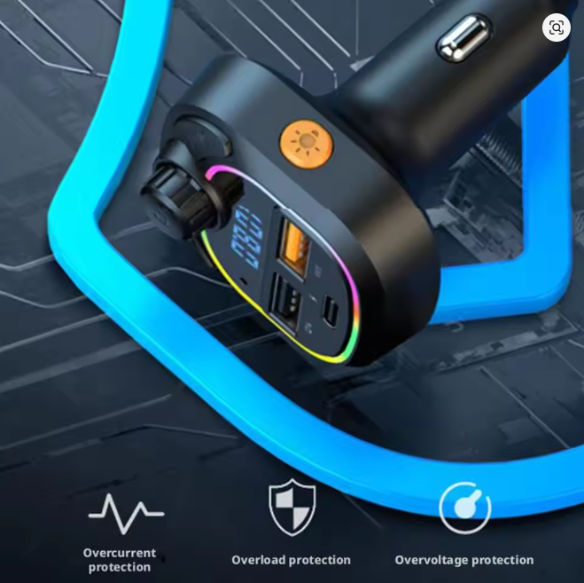 Yesido FM Transmitter Hands-free PD Type-C Dual USB Wireless Speaker MP3 Player Charge Adapter Car Accessorie