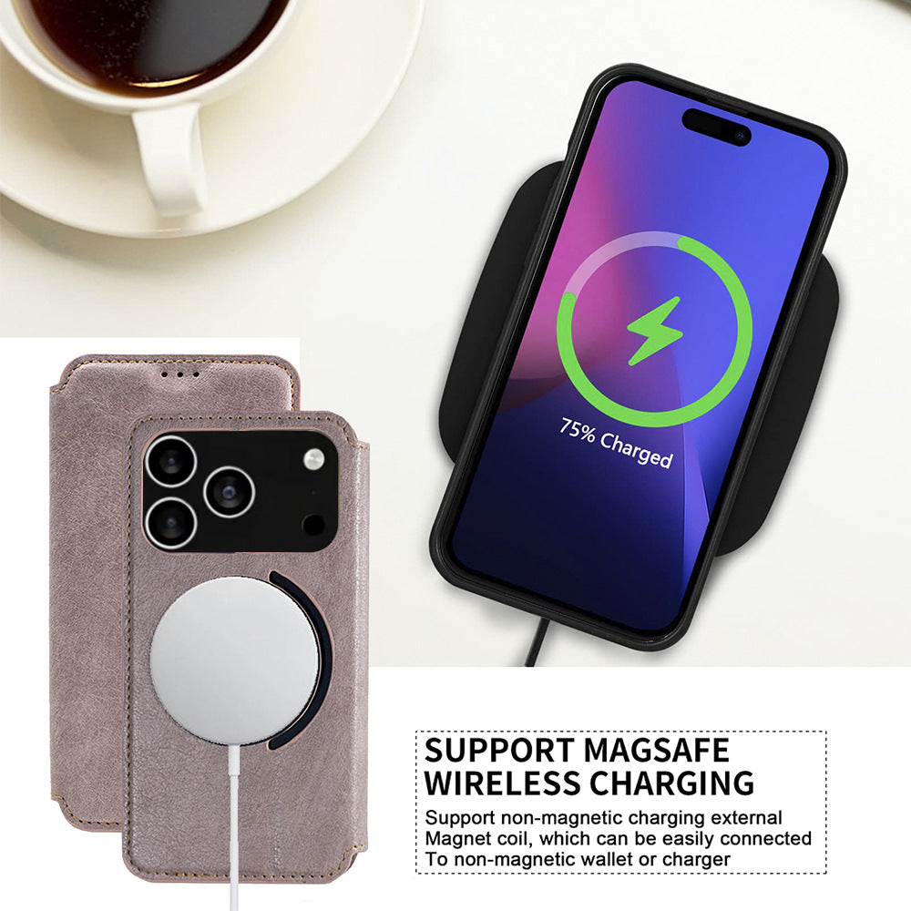 Magsafe Leather Case with card slot, Fully Protective And Shockproof Design