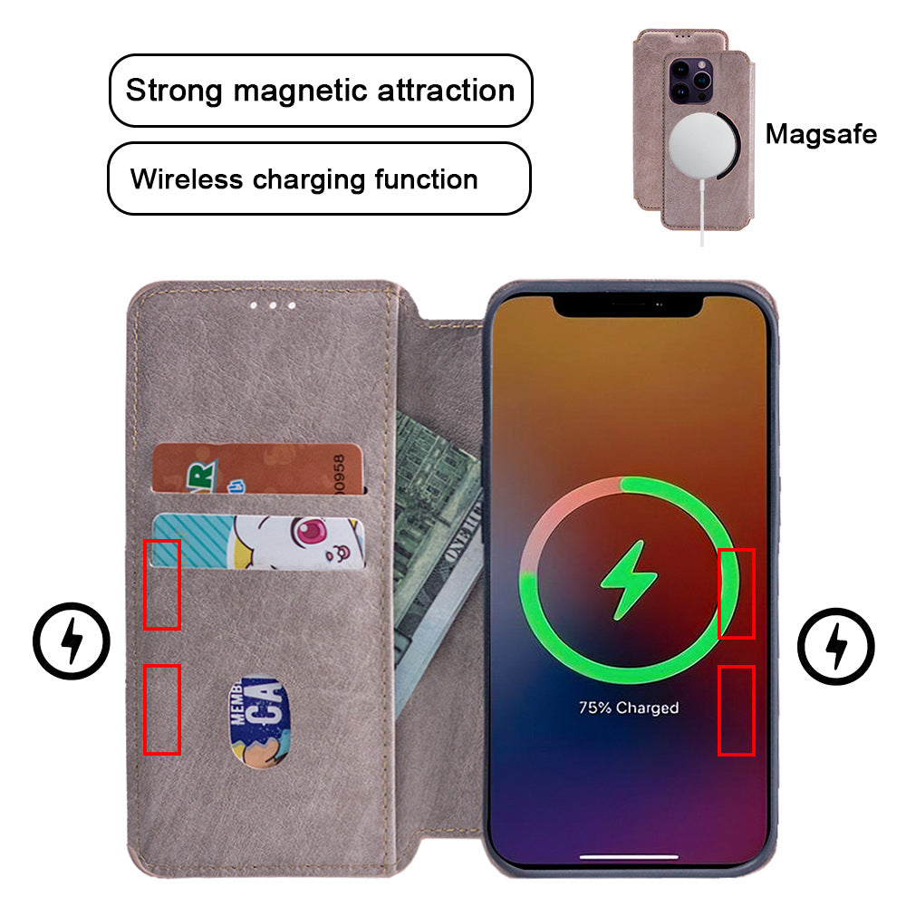 Magsafe Leather Case with card slot, Fully Protective And Shockproof Design