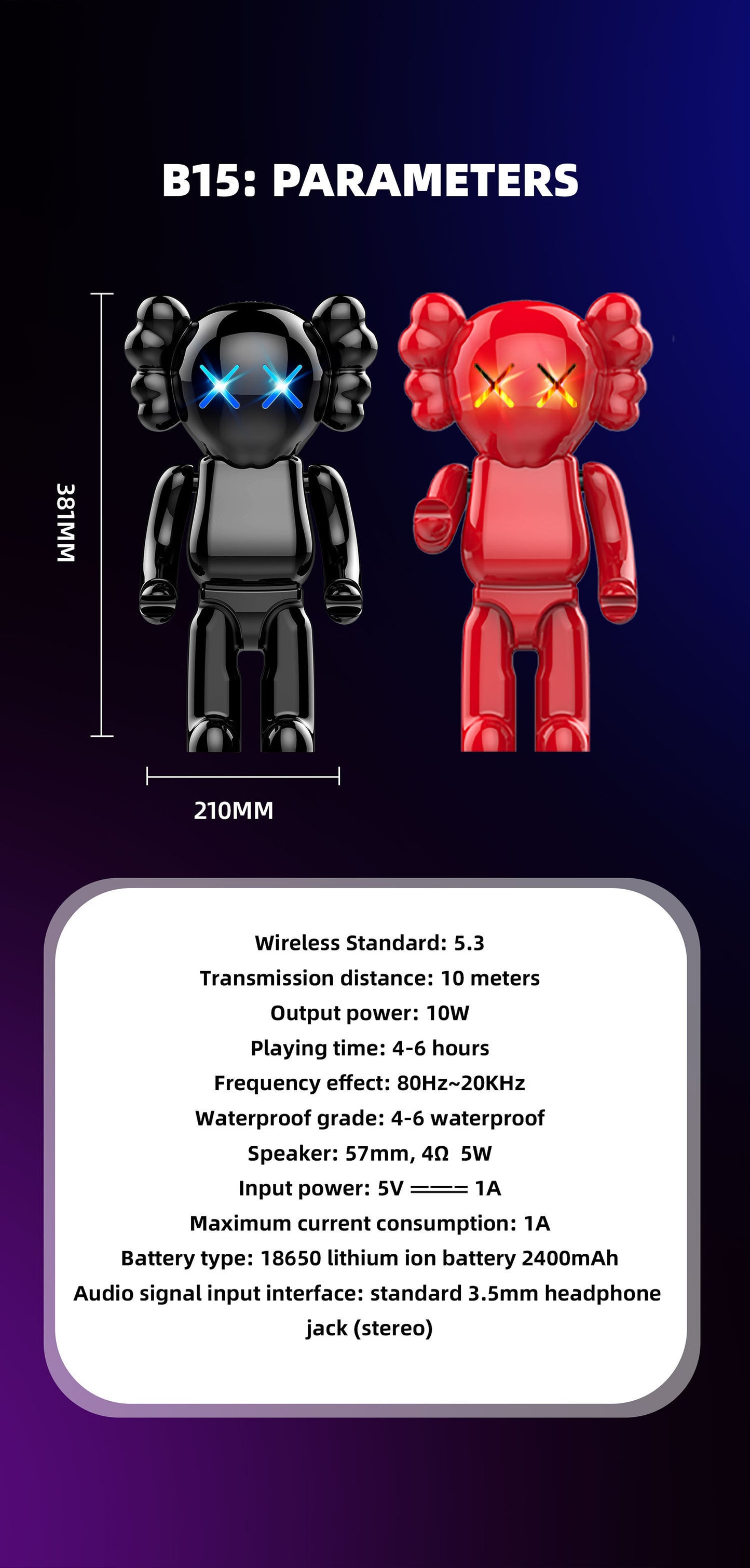 Trendy Cartoon Bear Bluetooth Speaker, Powerful Desktop Wireless Speaker with Deep Bass & Stylish Design