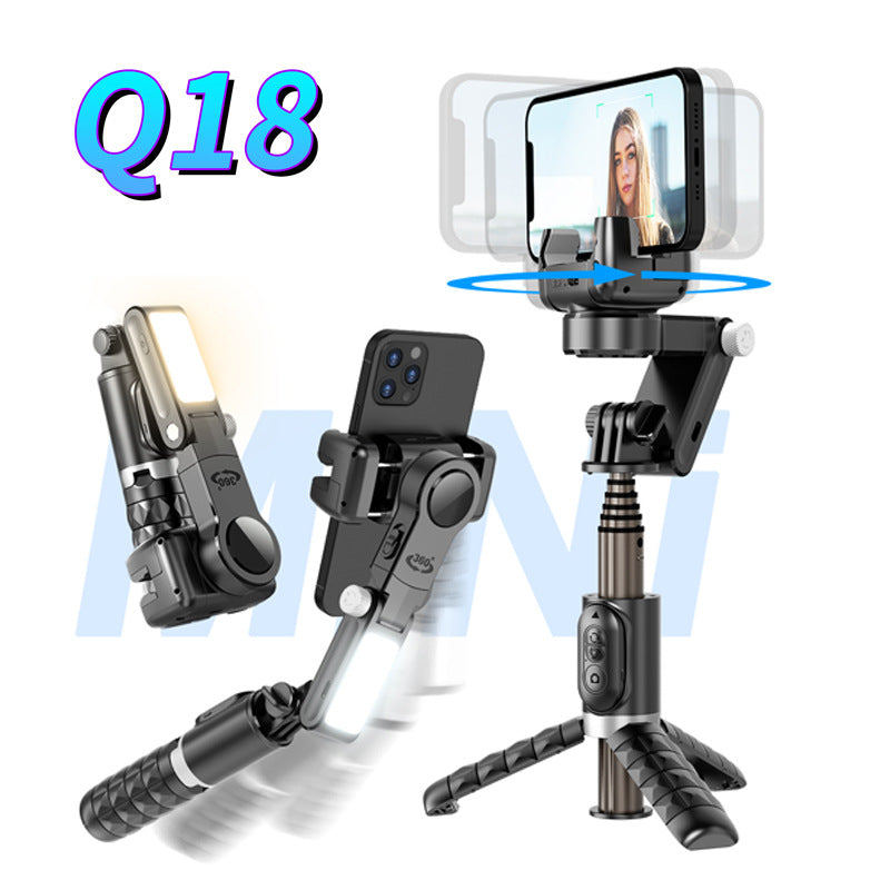 Q18 Desktop Following the shooting Mode Gimbal Stabilizer Selfie Stick Tripod with Fill Light for Smartphone