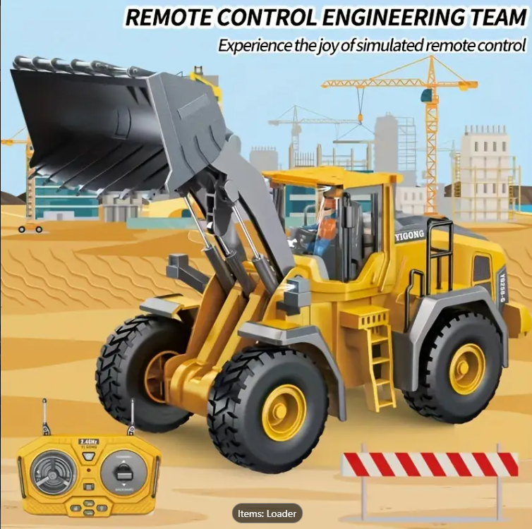 2.4G Remote Control Loader RC Model Car Toy Professional Alloy Plastic Simulation Construction Vehicle