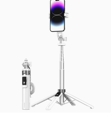 P135 Magsafe Magnetic Selfie Stick Tripod with Magnetic Phone Holder & Detachable Wireless Remote