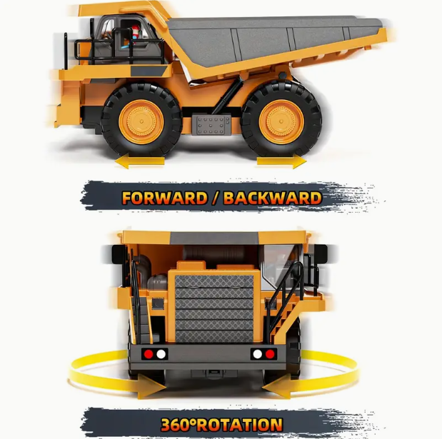 2.4G Remote Control Dump Truck RC Model Car Toy Professional Alloy Plastic Simulation Construction Vehicle