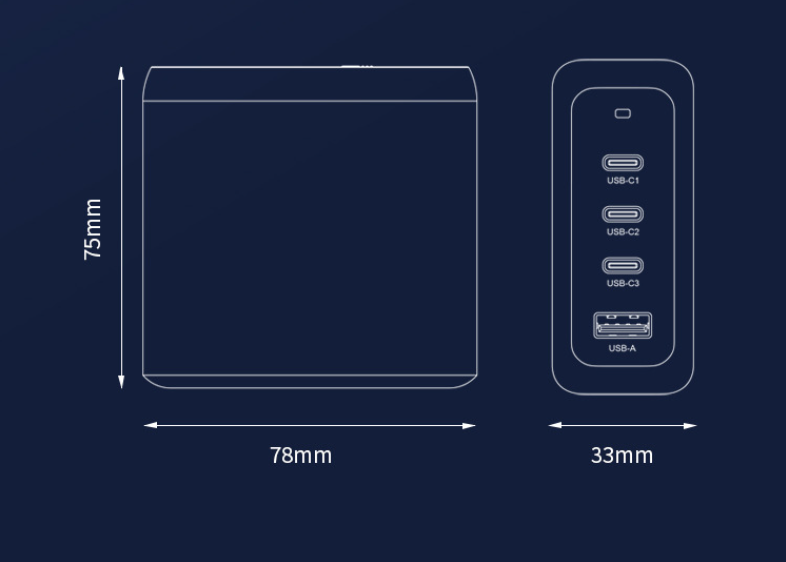 100W GaN USB C Charger, Nexode 4 Ports Charging Station