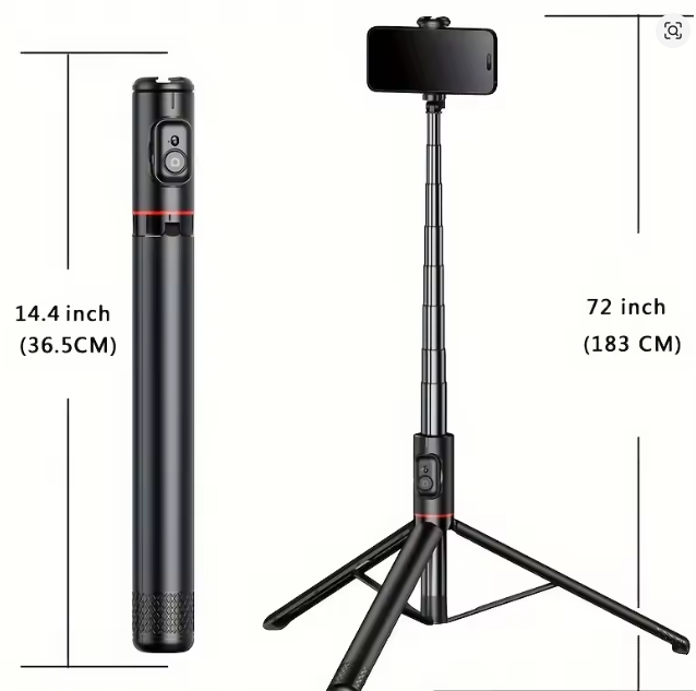 C10 1830mm Wireless Selfie Stick Tripod with Remote Portable Aluminum Alloy Tripod Phone Holder for Phone Smartphone