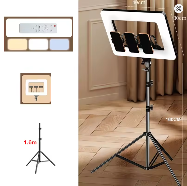 18 inch Ring Light with Tripod Stand Dimmable 64W 2000-7500K Photo Studio Light for Vlog Video Shooting Makeup Selfie Ring Light