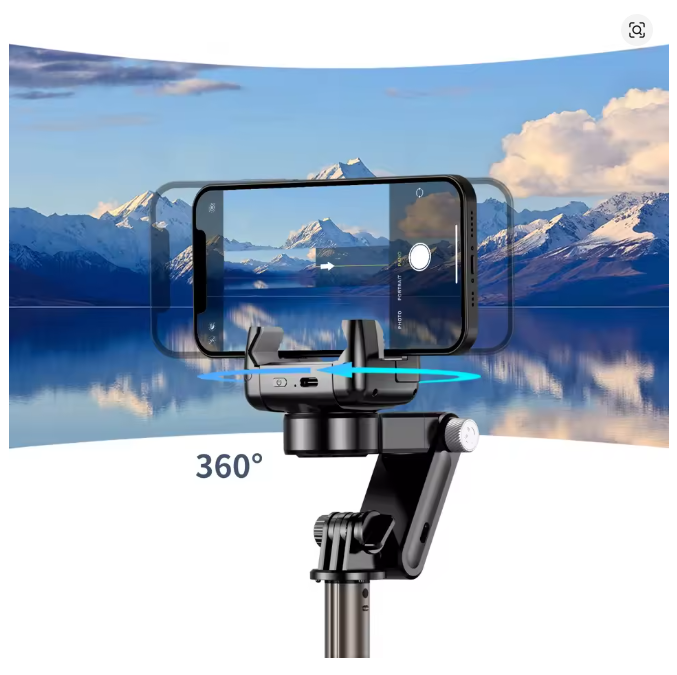 Q18 Desktop Following the shooting Mode Gimbal Stabilizer Selfie Stick Tripod with Fill Light for Smartphone