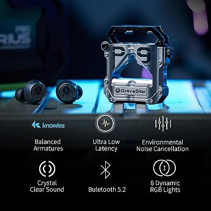 (Pre-order) Gravastar Sirius Pro Wireless Earbuds, Bluetooth TWS Earbuds with 16 Hours Playtime, Deep Bass 3D Stereo, Headphones for iPhone/Android