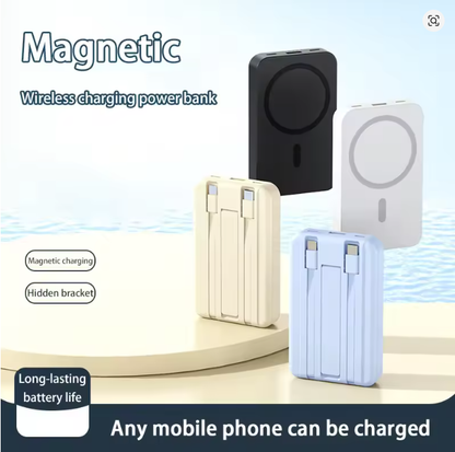 Magnetic Power Bank with Self-Contained Cable Super Fast Charging Portable Magsafe Design for Mobile Phones