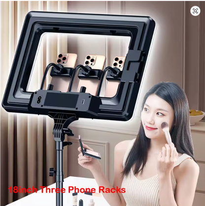 18 inch Ring Light with Tripod Stand Dimmable 64W 2000-7500K Photo Studio Light for Vlog Video Shooting Makeup Selfie Ring Light