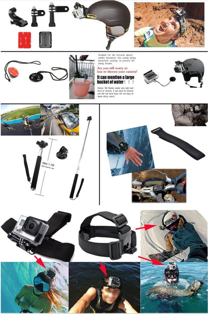 Accessories Kit for Gopro Hero13 12 11 10 9 8 7 6 5 Max Mount Session YI 4K SJCAM EKEN Osmo AKASO APEMAN Action Camera Accessory