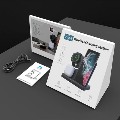 3-in-1 Fast Wireless Charger Stand for Samsung Galaxy Phone, Galaxy Watch & Galaxy Buds