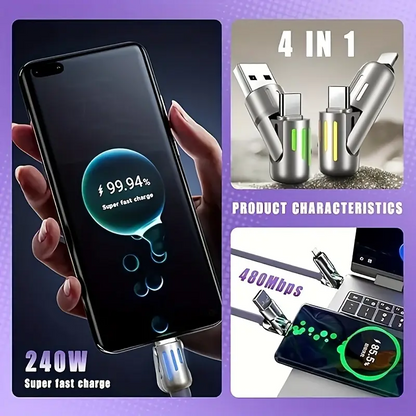 4-in-1 Multi-Function USB Charging Cable - MAX 240W