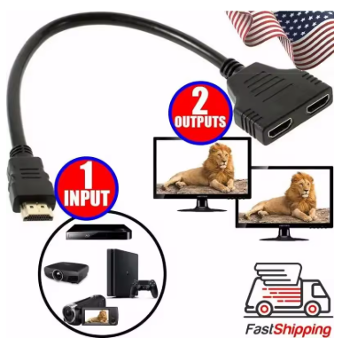 Hdmi Compatible Splitter Cable Video Switch Adapter Output Hub X Box Ps3 4 Dvd Hdtv Pc Laptop TV Hd 1080p 1 Input 2
