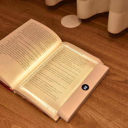 Acrylic Flat Book Night Light,Wear-Resistant Lens USB Charging Reading Lamp for Bedroom