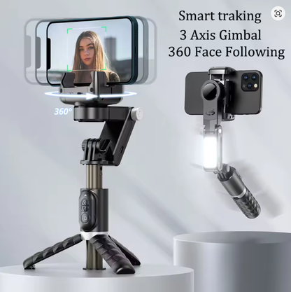 Smart Handheld Gimbal 360 Rotation Face Following shooting Smartphone Stabilizer Tripod Gimbal
