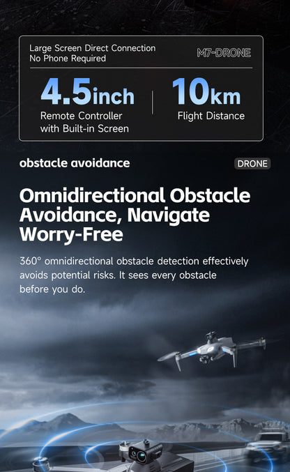 4DRC M7 Drone Brushless Motor 8K 6K 4K HD Profesional WIFI FPV Quadcopter 4.5 Inch Screen Control Obstacle Avoidance RC Drone