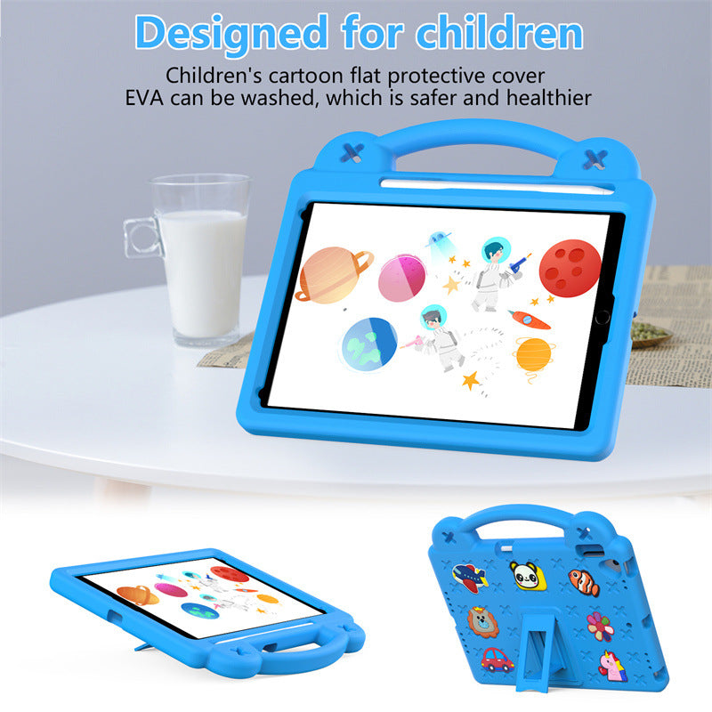 Kids EVA Tablet Shockproof Soft Cover Hand Holder Capa for iPad