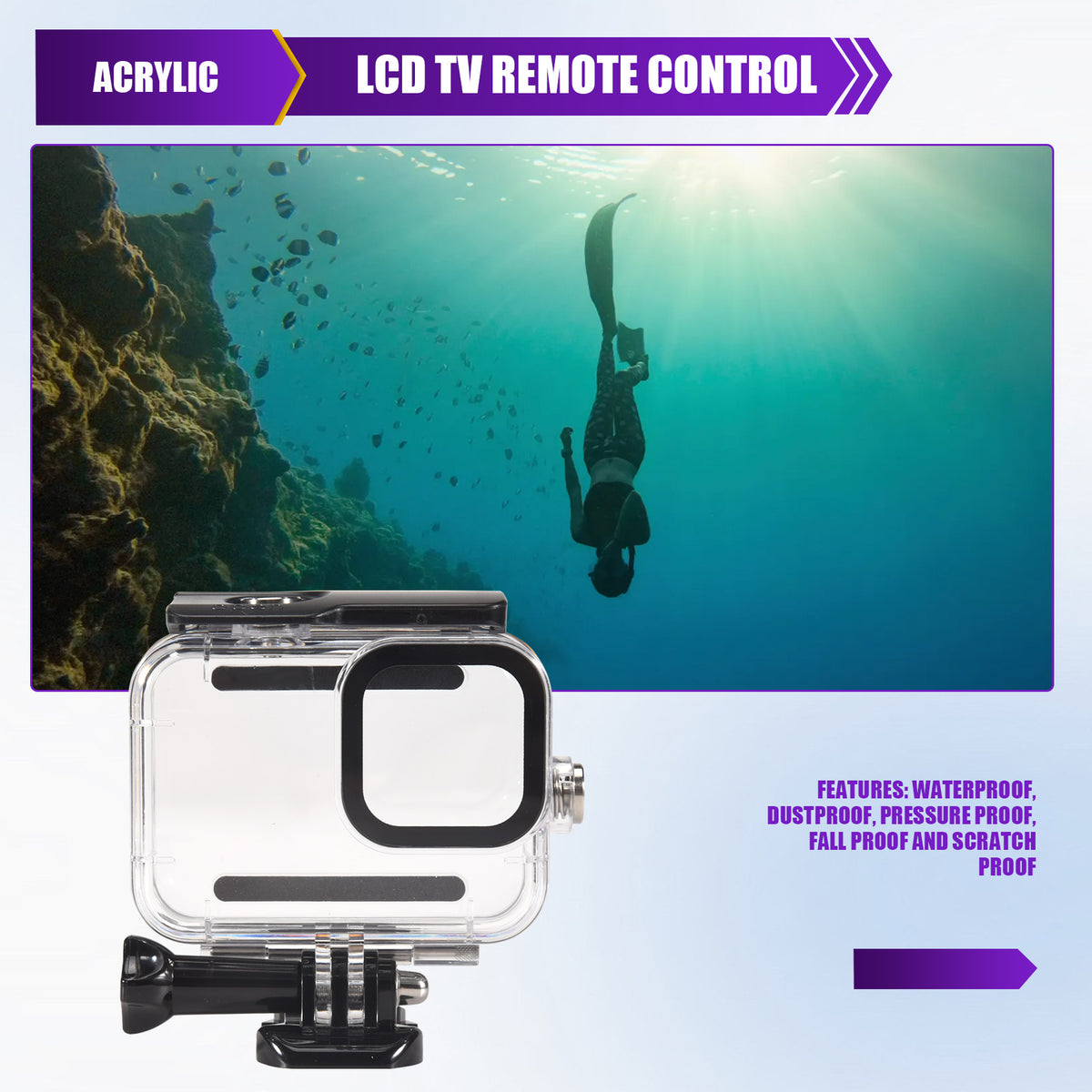 Gopro 9 10 11 12 13 Diving 45M Waterproof Housing Protective Case Protector Mount Shell