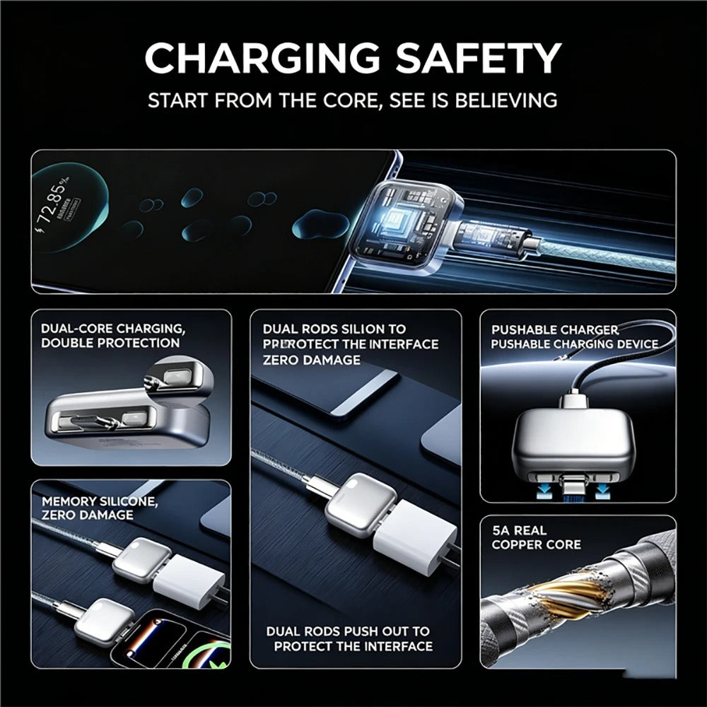 Full Charge Auto-Disconnect Charging Adapter Fast Charge Safety Separator Automatically for Type-C