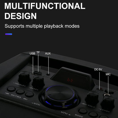 ZQS8238 Dual 8-inch Wireless Karaoke Smart Bluetooth Speaker Subwoofer Dual Wireless Mai Family Party RGB Speaker