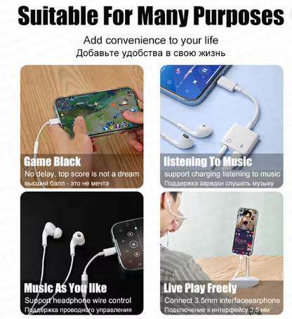 Apple Headset Adapter Cable 3.5 to Lightning Mobile Phone Adapter