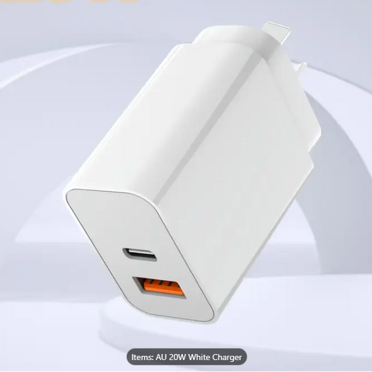 Top3C 30W USB-C Fast Charging Block for iPhone and iPad - White Compact Design