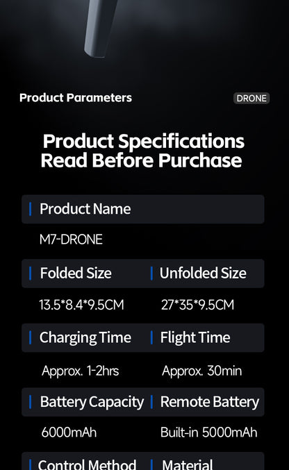 4DRC M7 Drone Brushless Motor 8K 6K 4K HD Profesional WIFI FPV Quadcopter 4.5 Inch Screen Control Obstacle Avoidance RC Drone