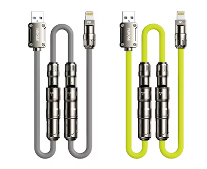 WEKOME 65W Fast Charging Data Line Universal Conversion Mecha One 3 Silicone Splicing Six-in-One Mobile Phone Charging Cable