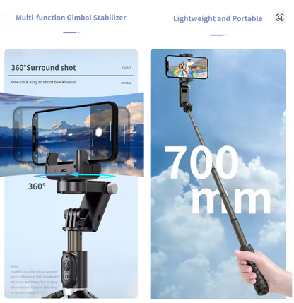 Smart Handheld Gimbal 360 Rotation Face Following shooting Smartphone Stabilizer Tripod Gimbal