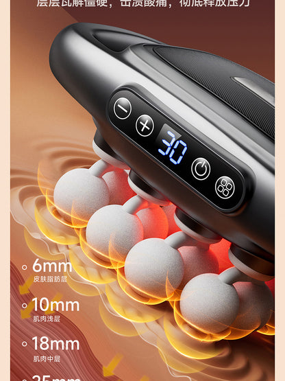 5V 24W Multi-head Fascia Gun Deep Relaxation Muscle Red Light Deep Tissue Body Muscle Massage Gun