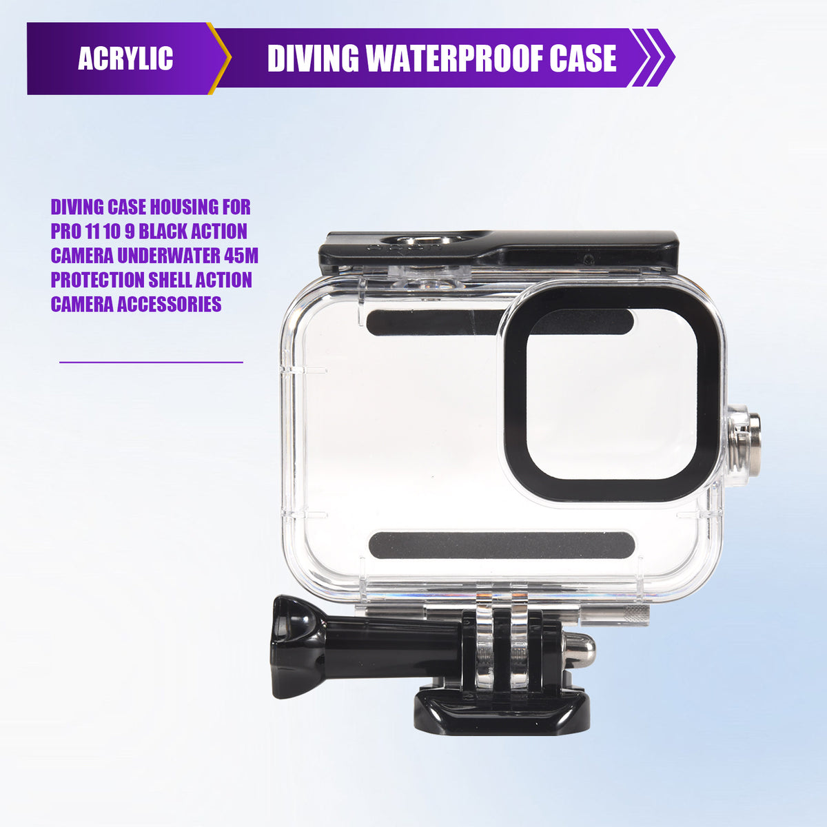 Gopro 9 10 11 12 13 Diving 45M Waterproof Housing Protective Case Protector Mount Shell