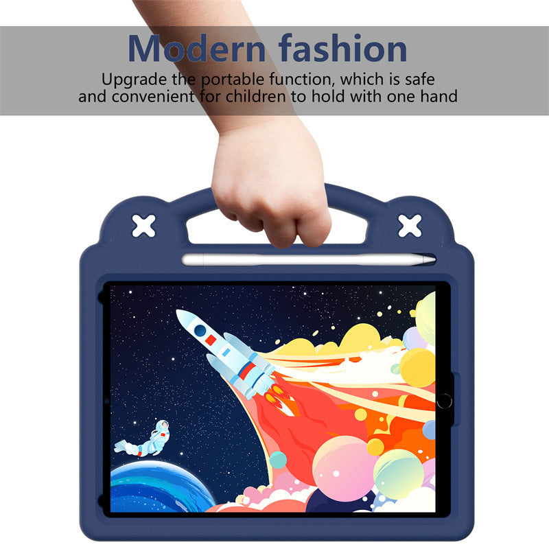 Kids EVA Tablet Shockproof Soft Cover Hand Holder Capa for iPad